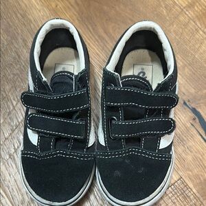 Kids Black and White Velcro Sneakers